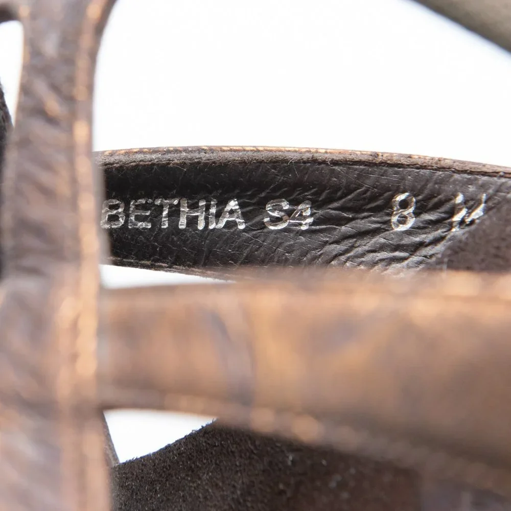 Donald J. Pliner Bethia Shoes  Cork Wedge Platform Metallic Bronze Size 8